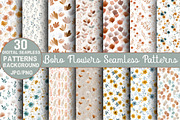 Minimal Boho Flowers Seamles Pattern, a Pattern Graphic by DreamCafeArt (Thumbnail 1 of 7)
