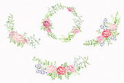 Pink Floral Wreath & Bouquet PNG, a Decorative Illustration by STASIstudio (Thumbnail 3 of 3)
