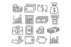 Money Line Icons, an Outline Icon by IhorZigor