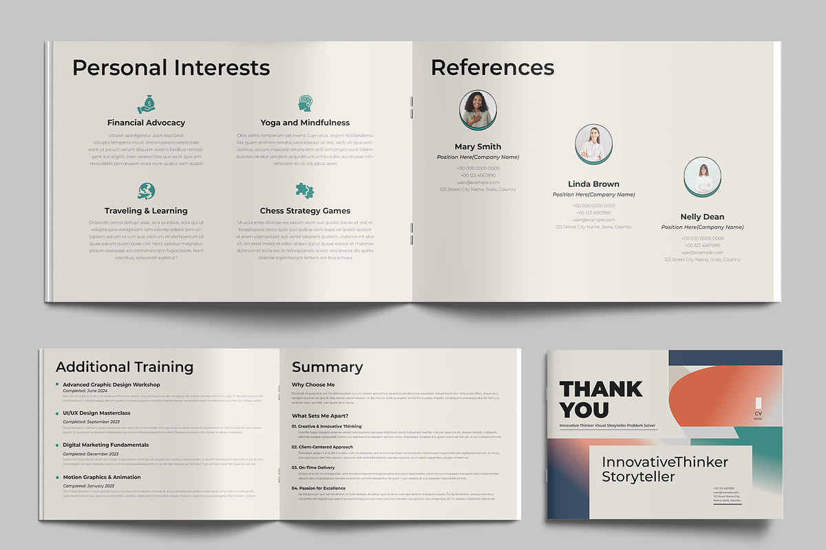 Minimalist Resume Booklet Template, a Resume Template by MightyDesign (Photo 6 of 9)