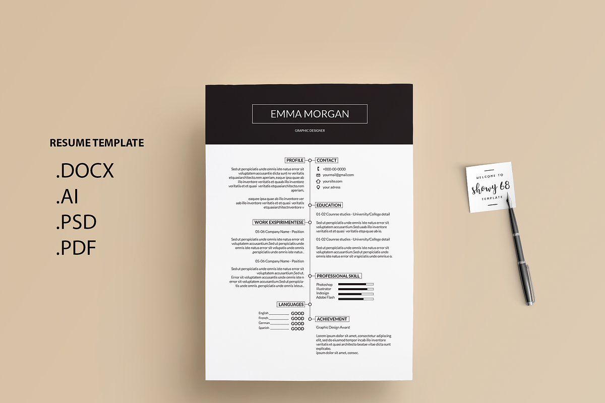Pack Resume and Card Template / M, a Resume Template by Showy68 Template (Photo 3 of 8)