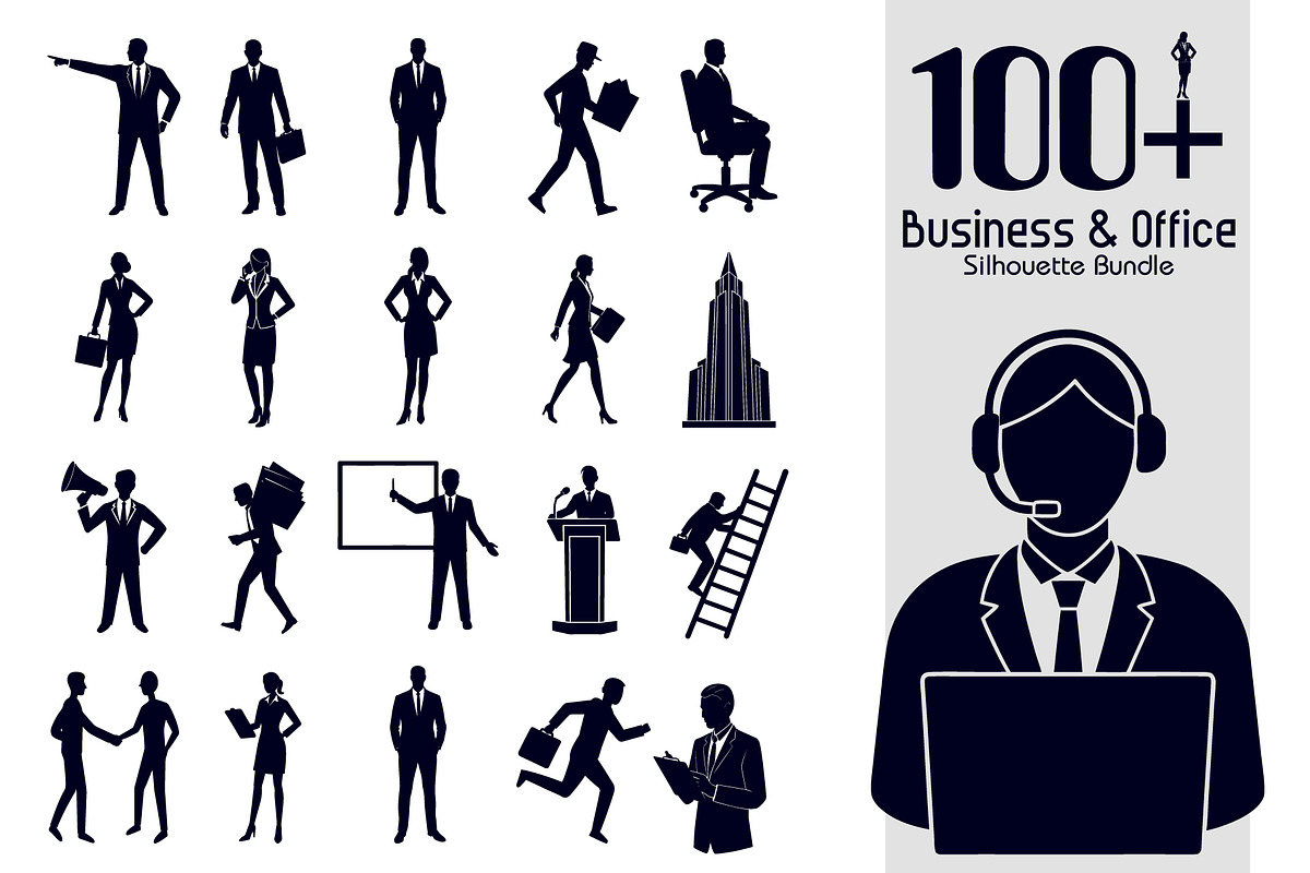 Business & Office Silhouette Bundle, an Illustration by Creative_View (Photo 1 of 4)