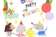 Kids, Animals celebrating Birthday, a Person Illustration by Maria Starus (Thumbnail 3 of 3)
