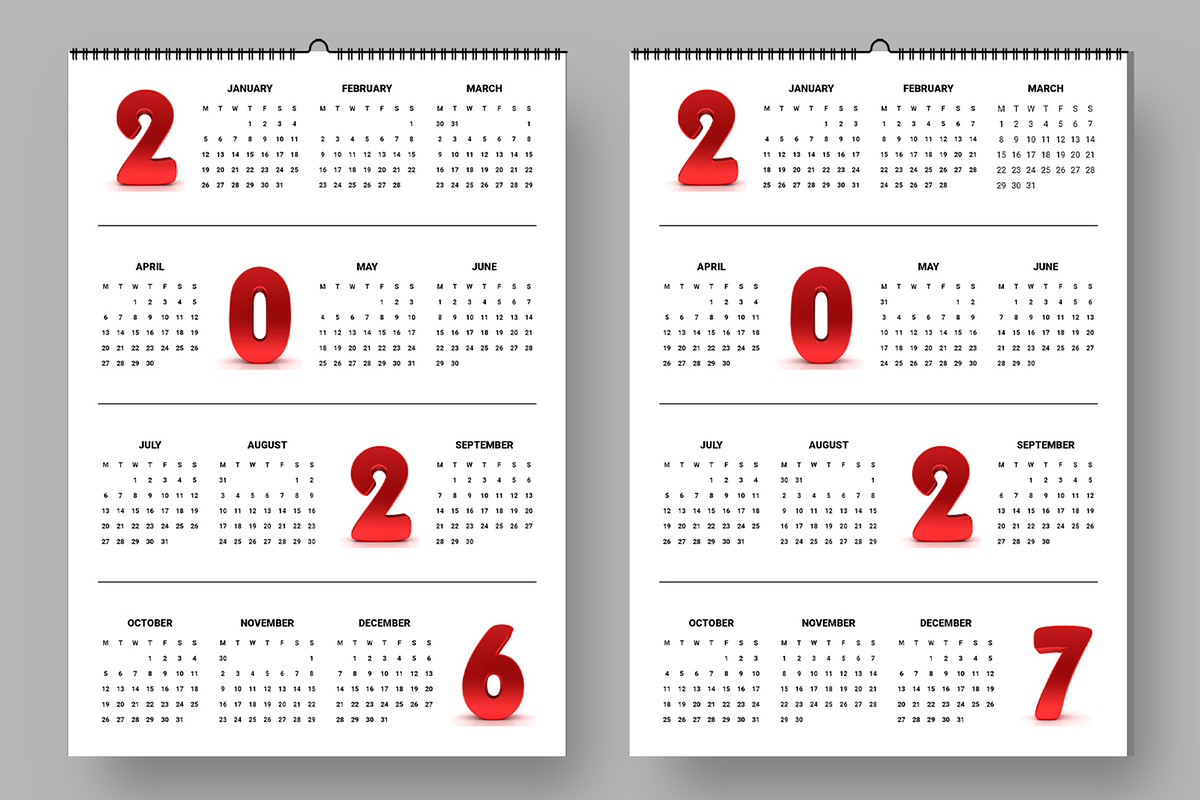 Wall Calendar 2025 to 2028, a Stationery Template by ContestDesign (Photo 2 of 6)