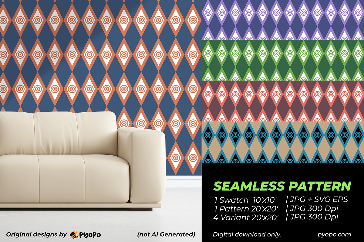 Celestial Tiles Pattern, a Pattern Graphic by Pyopo (Photo 2 of 3)