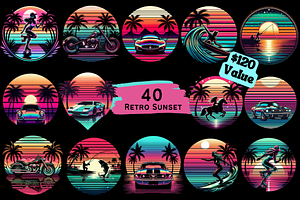 Retro Sunset Sublimation Bundle