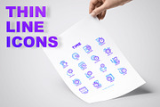 Time | 16 Thin Line Icons Set, an Outline Icon by Alex Blogoodf (Thumbnail 3 of 11)