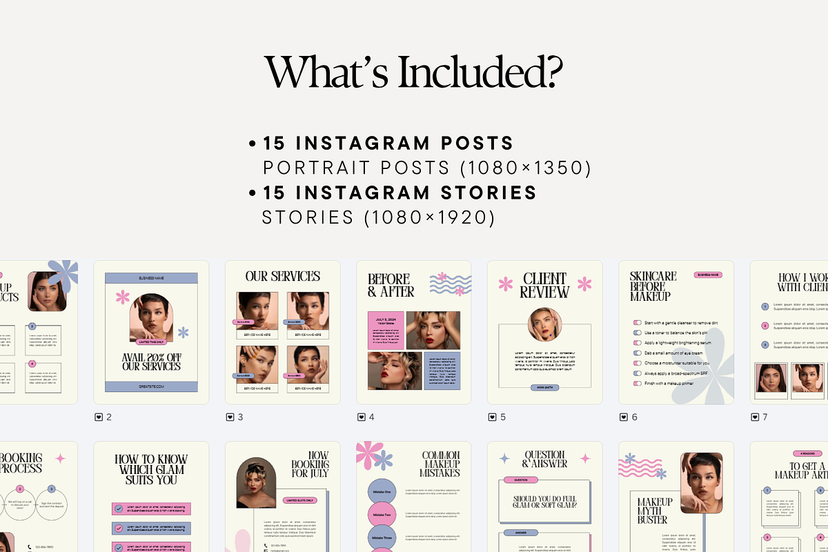 Esthetician Instagram Template, a Social Media Template by Anna Design Studio (Photo 2 of 11)