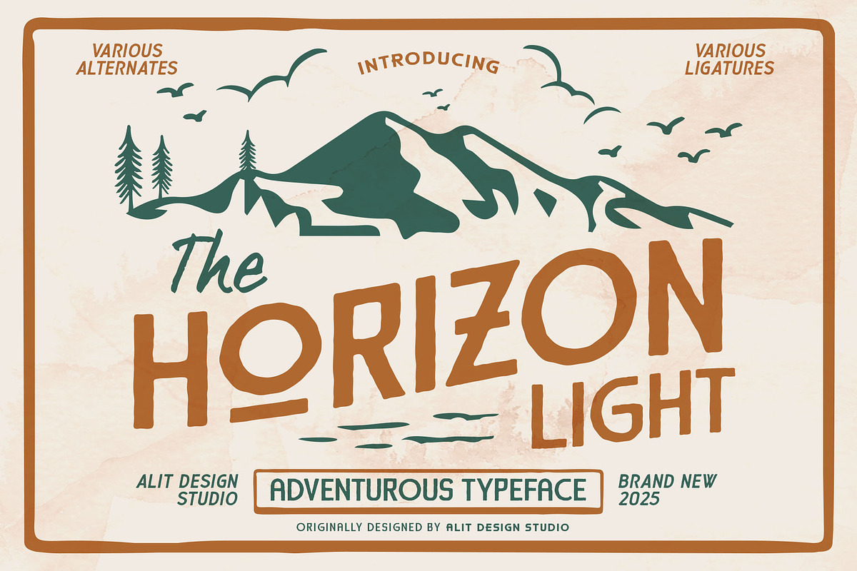 Horizon Light Typeface, a Sans Serif Font by alit design (Photo 1 of 20)