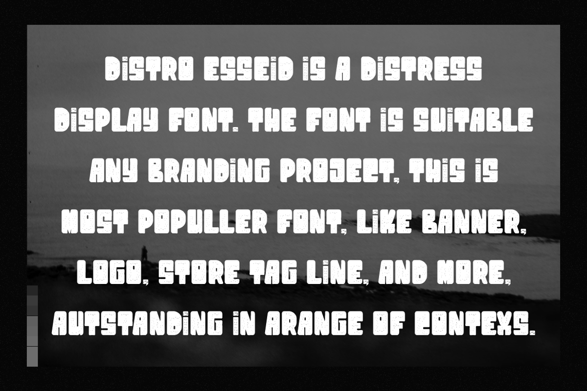 Distro Esseid - Distressed Font, a Sans Serif Font by QR Design Studio (Photo 3 of 6)