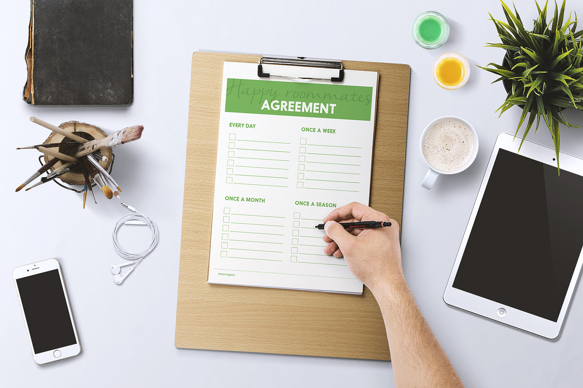 Roommate agreement template, a Stationery Template by Design Shop