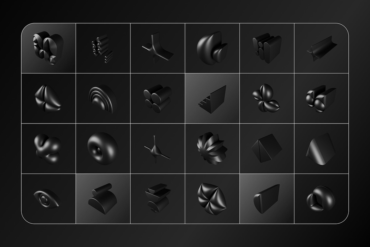 3D Dark Geometrics 234 illustrations, an Object Graphic by assetpro.design (Photo 7 of 16)