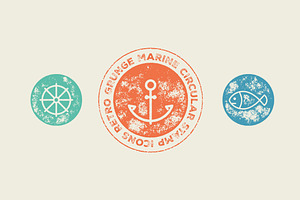 Circular Stamp Marine Vector Icons