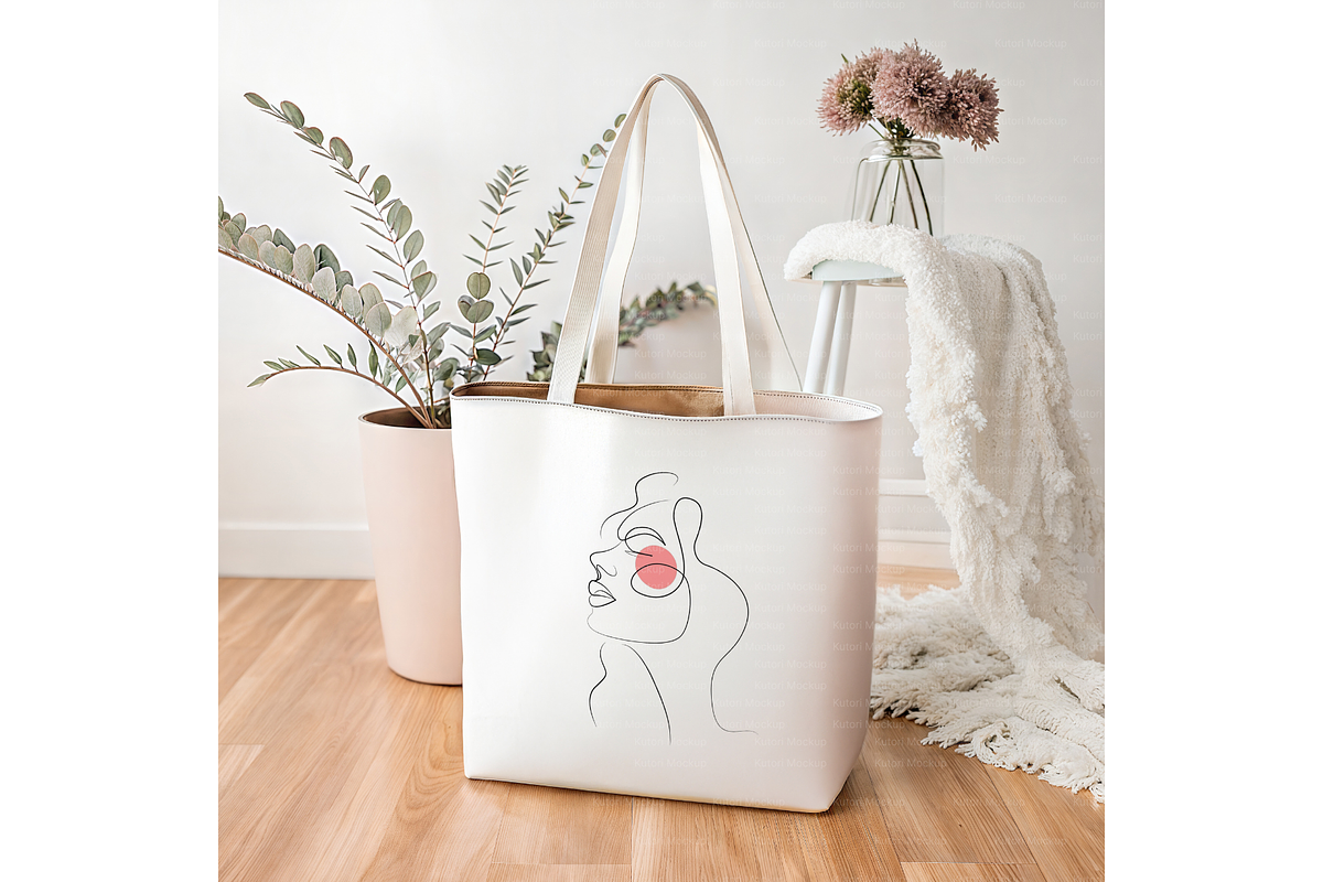 Organic Grocery Tote Bag Template, a Product Mockup by MockupWizard (Photo 4 of 5)