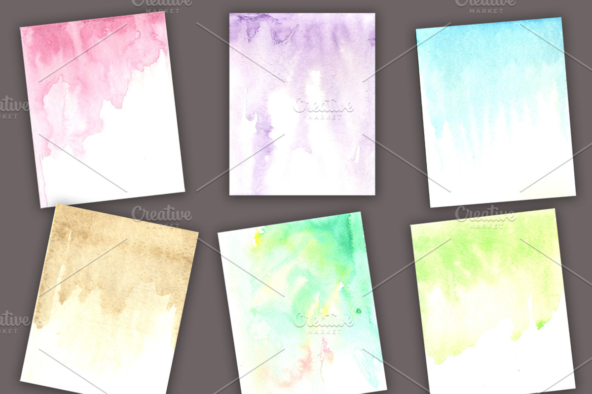 Ombre watercolor pastel textures set, a Texture Graphic by mcherevan (Photo 2 of 3)