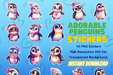 Adorable Penguins Sticker Collection