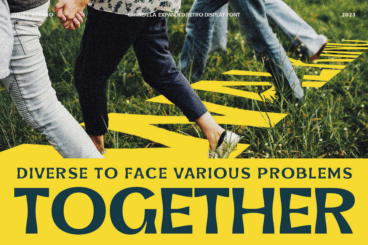 Grindela - Expanded Retro Font, a Sans Serif Font by Drizy (Photo 8 of 10)