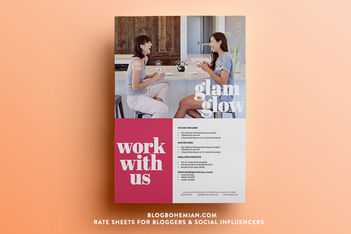 2 Page | Media Kit + Rate Sheet, a Resume Template by BlogBohemian (Photo 3 of 3)
