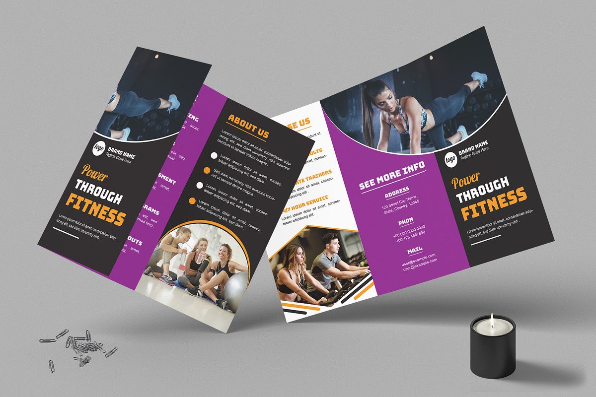Fitness Trifold Brochure Layout, a Brochure Template by MightyDesign (Photo 1 of 7)