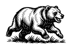 Vector of a grizzly bear running., an Animal Illustration by yod67