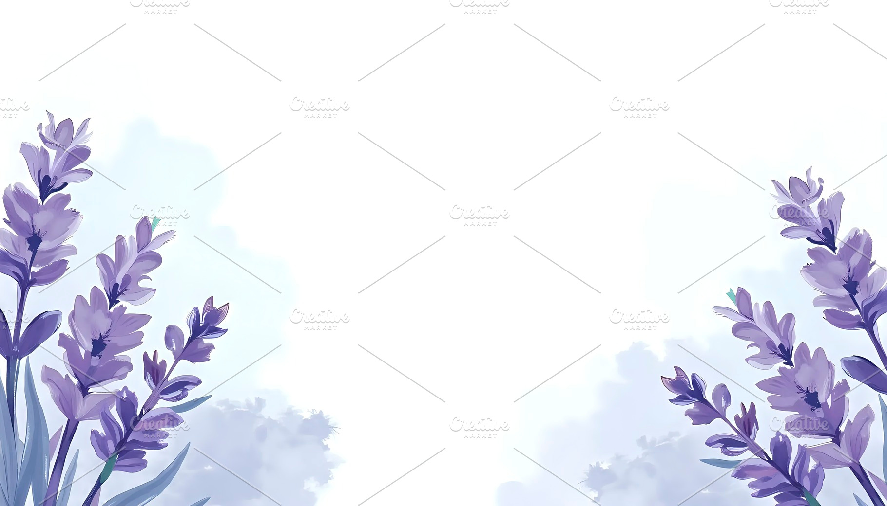 Blue Lavender Abstract Botanical Art, a Photo by LOGOCREATIVE