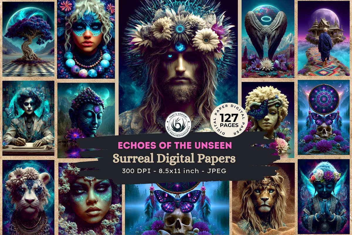 Echoes of the Unseen Digital papers, a Person Illustration by ThatsDesignArt (Photo 1 of 17)