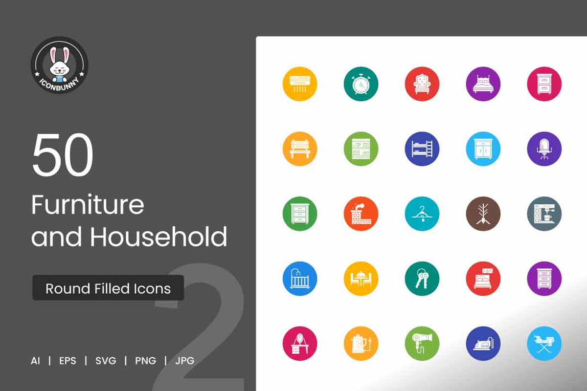 Furniture & Household Round Filled, an Icon by IconBunny (Photo 1 of 2)