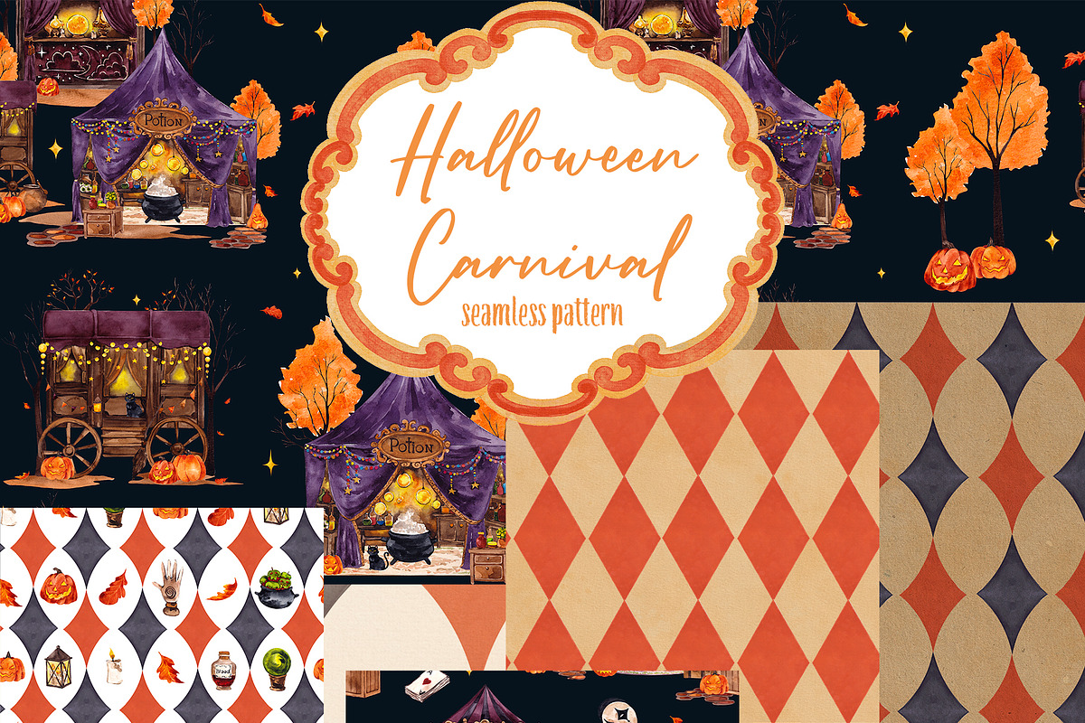 Watercolor Halloween Carnival, an Object Graphic by ma_i_vi (Photo 7 of 10)