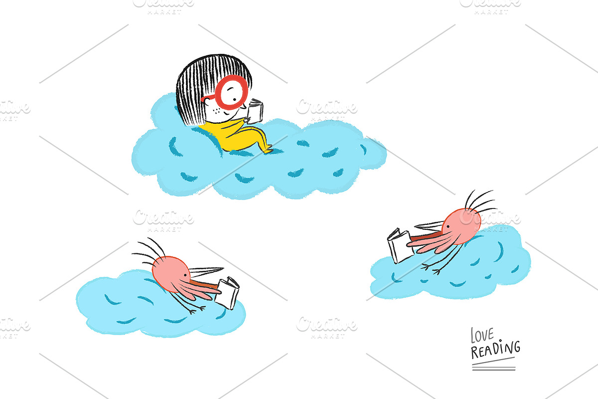 Little girl reading Collection 03, an Animal Illustration by Irene Loal (Photo 3 of 7)