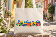 Colorful Town Pattern & Illustration, a Decorative Illustration by Irina Ostapenko (Thumbnail 2 of 5)