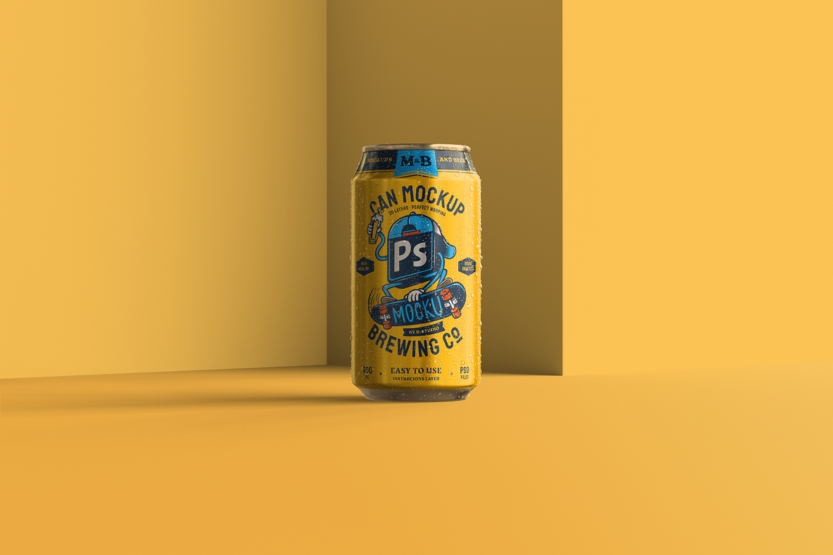 Beer Can Mockup, a Packaging Mockup by Mocku (Photo 7 of 16)