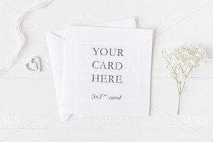 Wedding square card mockup - psd/png