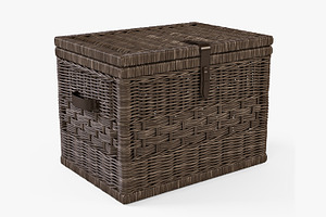 Wicker Storage Trunk 05 Walnut Brown