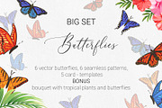 Butterflies. Patterns, cards etc, an Illustration by HmarkaShop (Thumbnail 1 of 4)