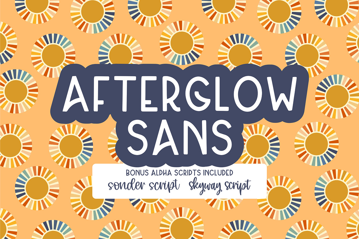 afterglow sans + 2 bonus scripts, a Font by OnTheSpotStudio (Photo 1 of 4)