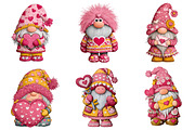 Pink Valentine Gnome Clipart, an Illustration by Dream Creation (Thumbnail 5 of 6)