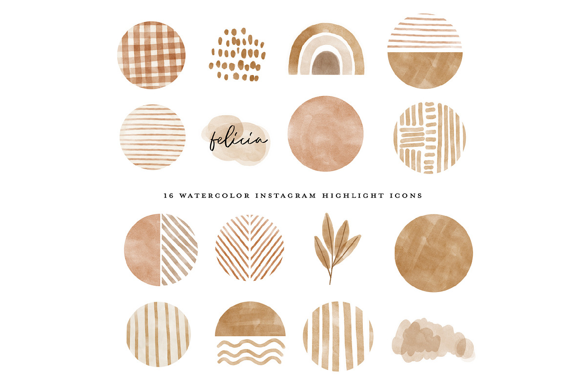 64 Watercolor Instagram Highlight, a Work Illustration by beatriceviyiwi (Photo 3 of 5)