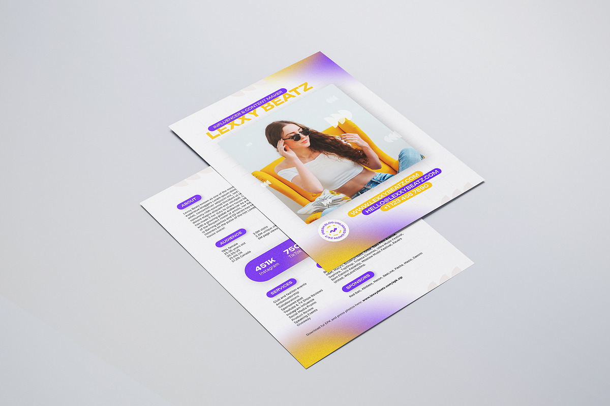 Influencer Press Kit Template, a Resume Template by vinyljunkie (Photo 7 of 8)