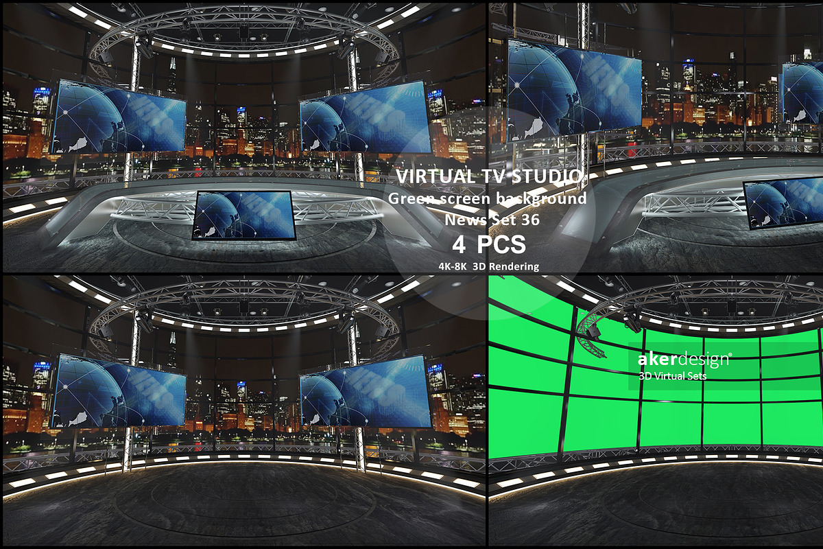 Virtual TV Studio News Set 36, an Architecture 3D Model by akerStudio (Photo 24 of 25)