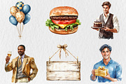 Gentleman Birthday clipart, a Decorative Illustration by Rose Art (Thumbnail 3 of 4)