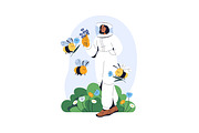 Apiarists gather honey. Beekeeping, a Person Illustration by PaperTrident (Thumbnail 9 of 9)