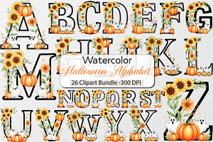 Floral Halloween Alphabet Letter, an Illustration by DreamCafeArt
