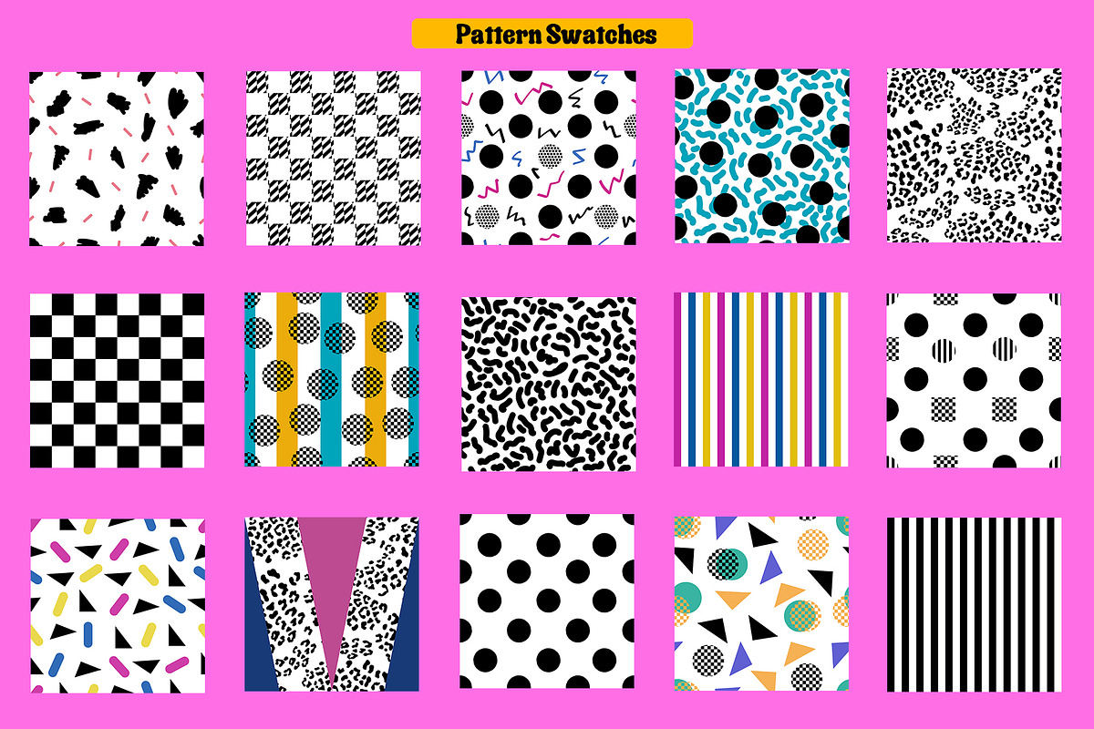 80s Comeback Vector Repeat Pattern, a Pattern Graphic by Sheikhadesign (Photo 11 of 11)