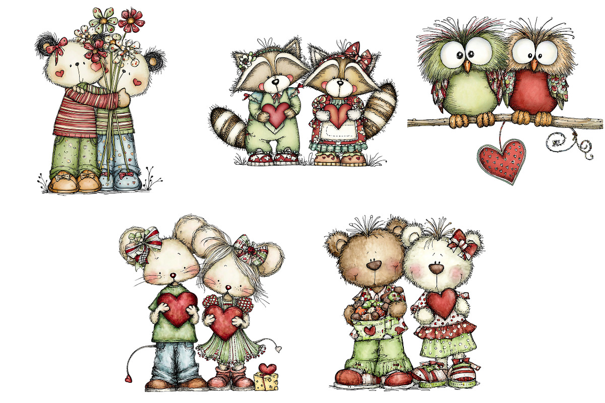 Valentine's Day Animal Couple PNG, an Illustration by Craft Nest (Photo 4 of 9)