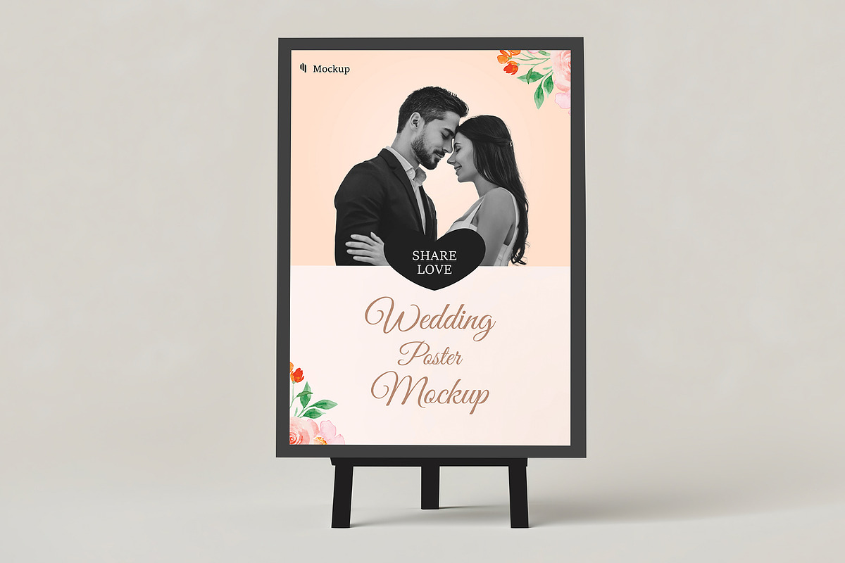 Elegant Wedding Poster Mockup, a Product Mockup by graphypix (Photo 1 of 4)