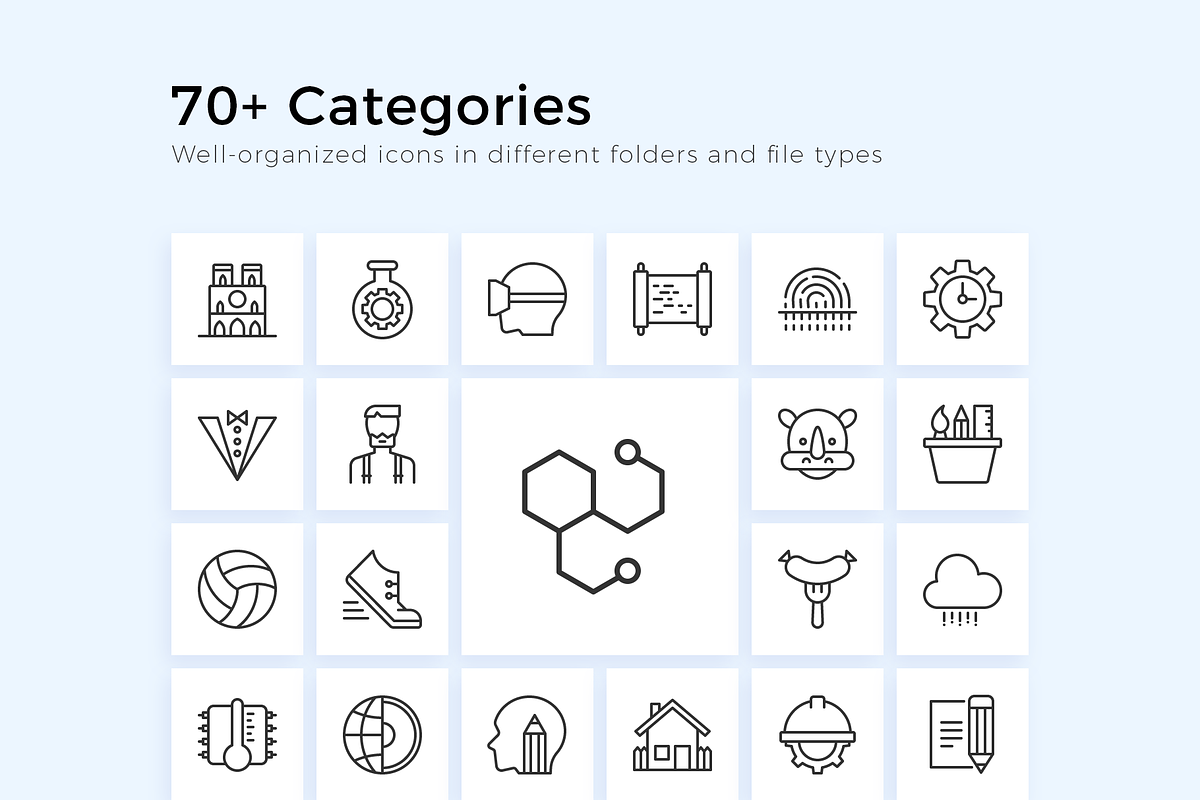 Sleekons 2800+ Minimalist Line Icons, an Outline Icon by P.F. Creative Lab (Photo 2 of 9)