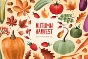 Autumn harvest textured elements, a Food Illustration by Good Studio (Thumbnail 1 of 9)