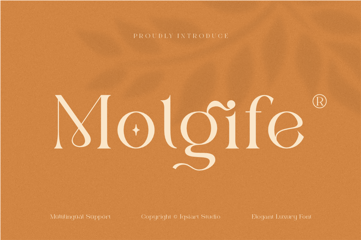 Molgife - Fashion Brand Font, a Serif Font by Iqsiart Studio (Photo 1 of 15)