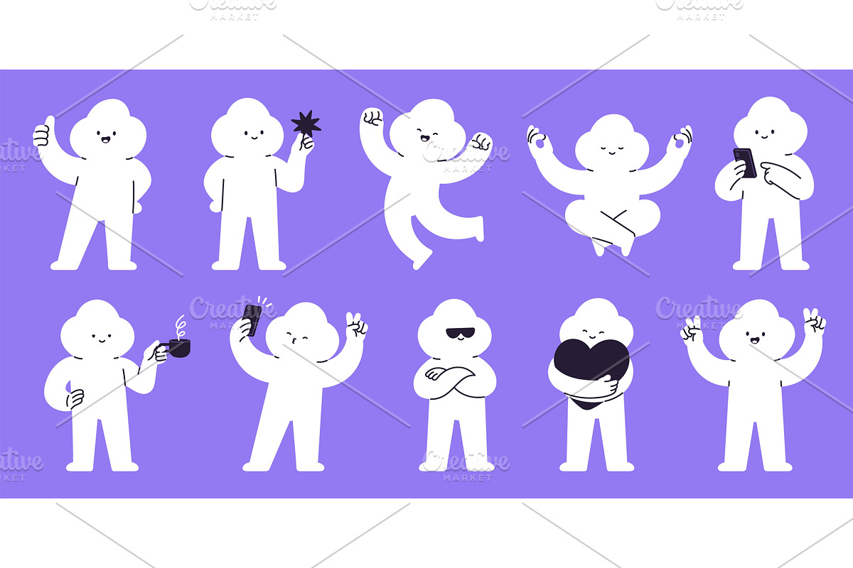 Abstract fluffy character. Cloud man, an Illustration by LadadikArt