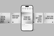Instagram Carousel Mockup, an iPhone Mockup by graphypix (Thumbnail 3 of 4)
